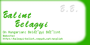 balint belagyi business card